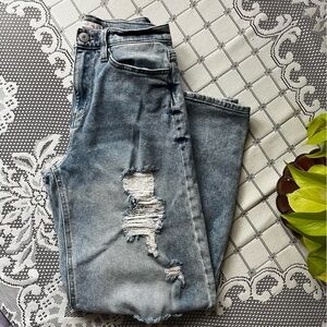 SO high waisted distressed wide leg Jeans size 7